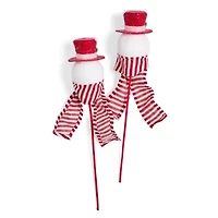 North Pole Trading Co. Snowman Head Set 2-pc. Christmas Ornament