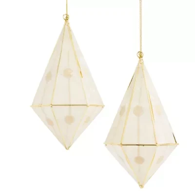North Pole Trading Co. Mother Of Pearl Diamond Set 2-pc. Christmas Ornament