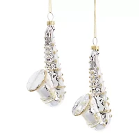 North Pole Trading Co. Silver Saxaphone Set 2-pc. Christmas Ornament