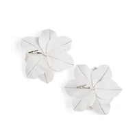 North Pole Trading Co. White Floral Clip Set 2-pc. Clips