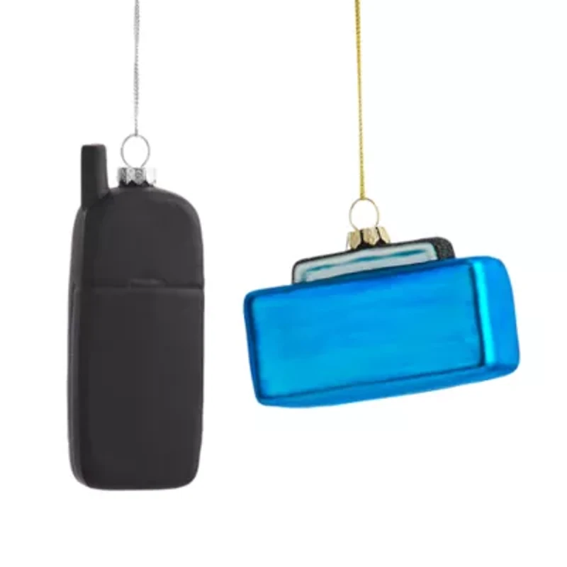North Pole Trading Co. Radio And Phone Set 2-pc. Christmas Ornament