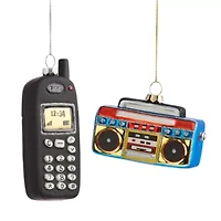 North Pole Trading Co. Radio And Phone Set 2-pc. Christmas Ornament