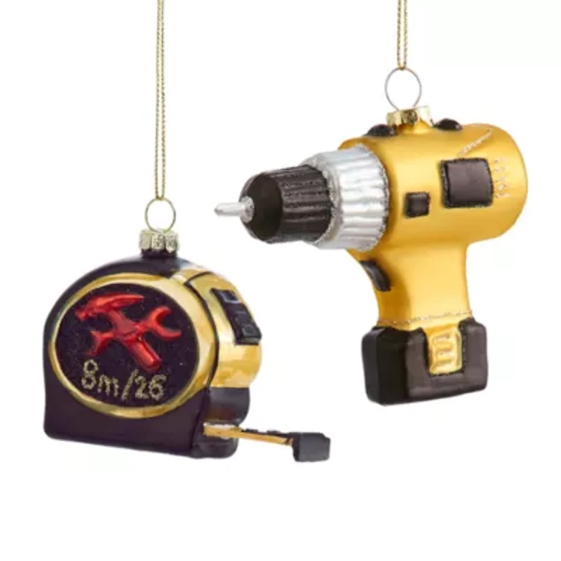 North Pole Trading Co. Power Tools Set 2-pc. Christmas Ornament