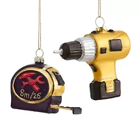 North Pole Trading Co. Power Tools Set 2-pc. Christmas Ornament