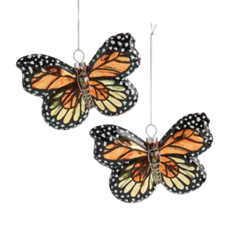 North Pole Trading Co. Butterfly Set 2-pc. Christmas Ornament
