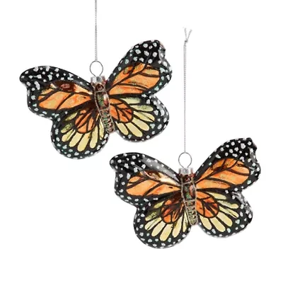 North Pole Trading Co. Butterfly Set 2-pc. Christmas Ornament