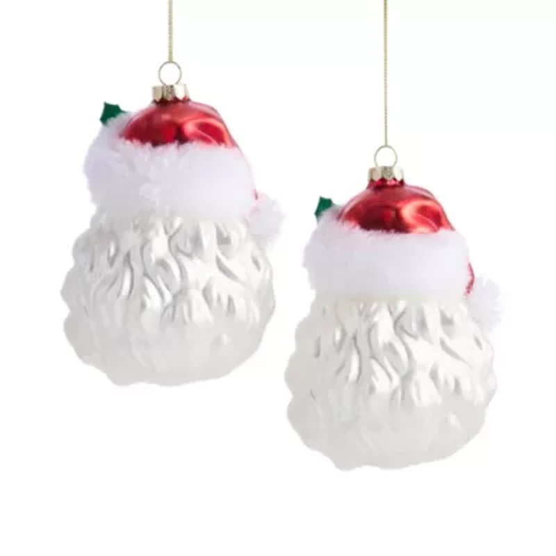 North Pole Trading Co. Santa Head African American 2-pc. Christmas Ornament