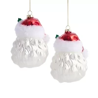 North Pole Trading Co. Santa Head African American 2-pc. Christmas Ornament