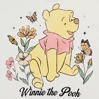 Boyfriend Womens Juniors Crew Neck Short Sleeve Loose Fit Winnie The Pooh Graphic T-Shirt