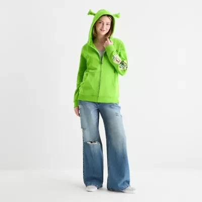 Shrek Cosplay Full Zip Womens Long Sleeve Zipper Juniors Hoodie