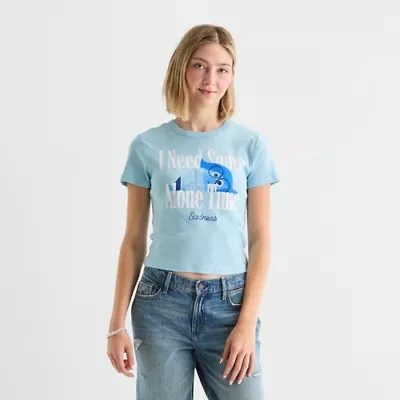 Juniors I Need Some Time Alone Baby Tee Womens Crew Neck Short Sleeve Inside Out Graphic T-Shirt