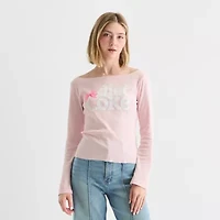 Diet Coke Long Sleeve Tee Womens Boat Neck Regular Fit Juniors Graphic T-Shirt