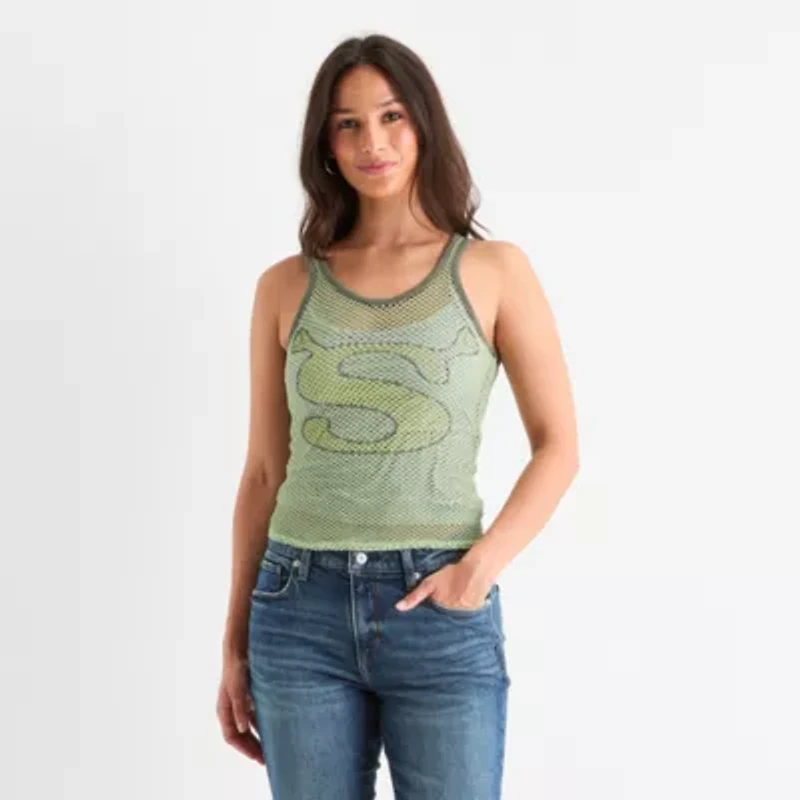 Shrek Ringer Tank Womens U Neck Sleeveless Juniors Top