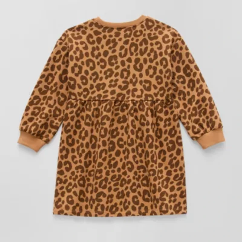 Okie Dokie Toddler & Little Girls Long Sleeve Cuffed Sweatshirt Dress