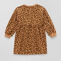 Okie Dokie Toddler & Little Girls Long Sleeve Cuffed Sweatshirt Dress