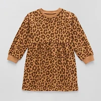 Okie Dokie Toddler & Little Girls Long Sleeve Cuffed Sweatshirt Dress