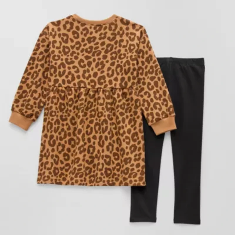 Okie Dokie Toddler & Little Girls Cuffed Hearts 2-pc. Dress Set