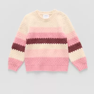 Okie Dokie Toddler & Little Girls Crew Neck Long Sleeve Pullover Sweater