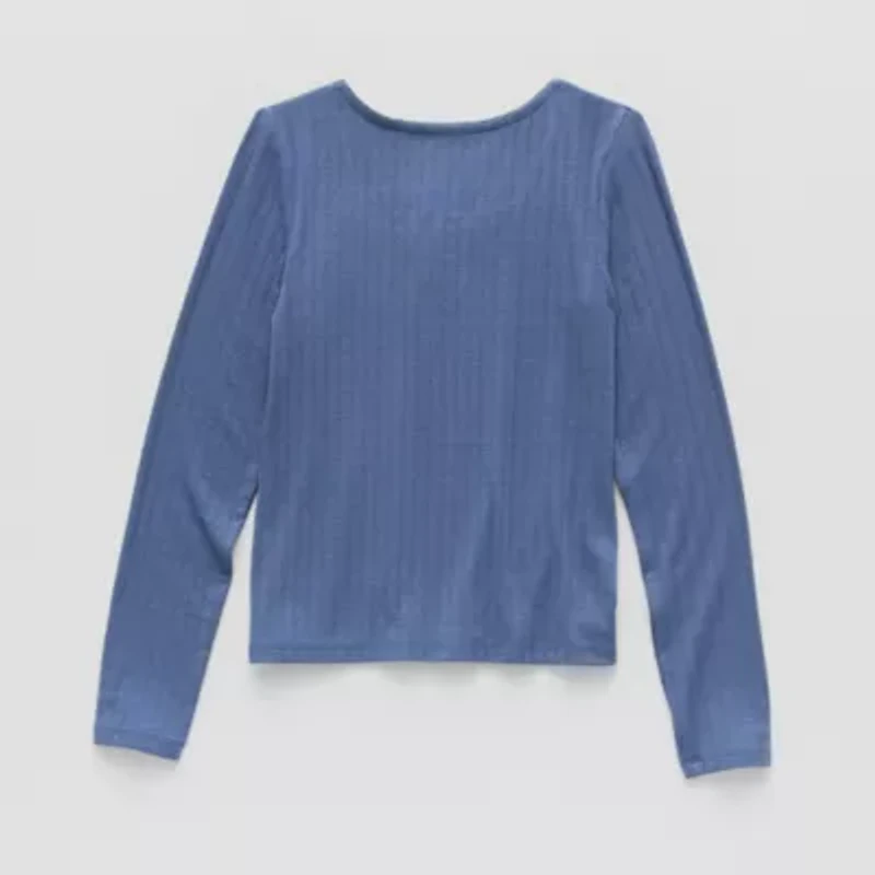 Thereabouts Little & Big Kid Girls Square Neck Long Sleeve T-Shirt