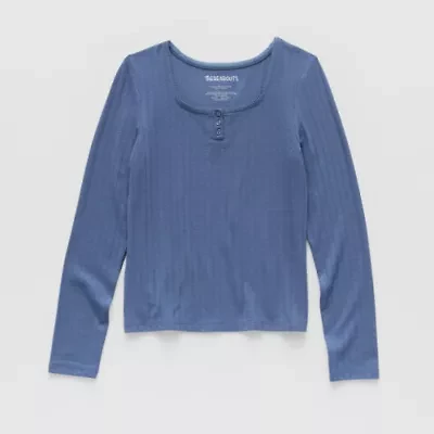 Thereabouts Little & Big Kid Girls Square Neck Long Sleeve T-Shirt