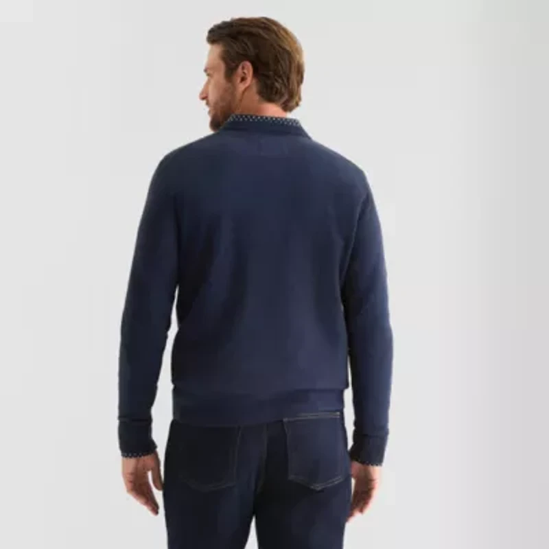 St. John's Bay Fine Gauge Mens V Neck Long Sleeve Pullover Sweater
