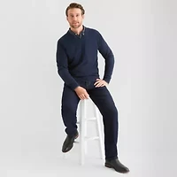 St. John's Bay Fine Gauge Mens V Neck Long Sleeve Pullover Sweater