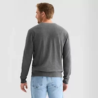 St. John's Bay Fine Gauge Mens V Neck Long Sleeve Button Cardigan