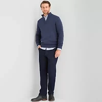St. John's Bay Mens Mock Neck Long Sleeve Quarter-Zip Pullover Sweater