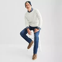 St. John's Bay Cable Mens Crew Neck Long Sleeve Pullover Sweater