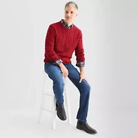 St. John's Bay Cable Mens Crew Neck Long Sleeve Pullover Sweater