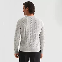 St. John's Bay Cable Mens Crew Neck Long Sleeve Pullover Sweater