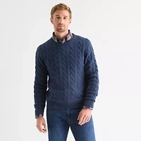 St. John's Bay Cable Mens Crew Neck Long Sleeve Pullover Sweater