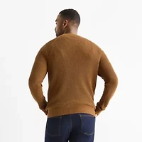 St. John's Bay Raglan Waffle Mens Crew Neck Long Sleeve Pullover Sweater