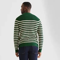St. John's Bay Raglan Waffle Mens Crew Neck Long Sleeve Pullover Sweater