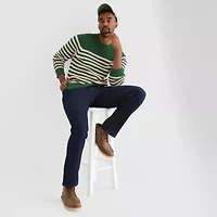 St. John's Bay Raglan Waffle Mens Crew Neck Long Sleeve Pullover Sweater