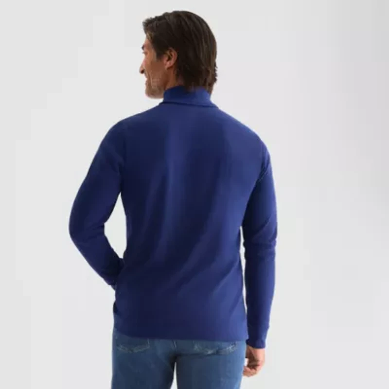 St. John's Bay Interlock Mens Long Sleeve Classic Fit Turtleneck