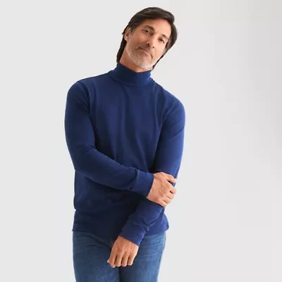 St. John's Bay Interlock Mens Long Sleeve Classic Fit Turtleneck