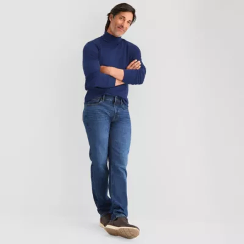 St. John's Bay Interlock Mens Long Sleeve Classic Fit Turtleneck