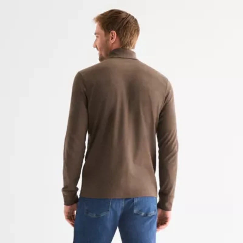 St. John's Bay Interlock Mens Long Sleeve Classic Fit Turtleneck