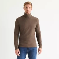 St. John's Bay Interlock Mens Long Sleeve Classic Fit Turtleneck