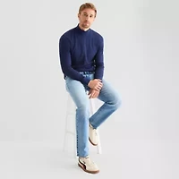 St. John's Bay Interlock Mens Long Sleeve Mock Neck Top