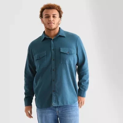 mutual weave Mens Long Sleeve Regular Fit Big and Tall Flannel Shirt