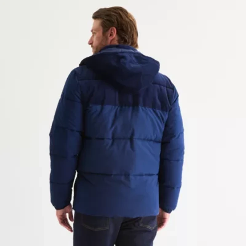 St. John's Bay Mens Hooded Hidden Access Opening Heavyweight Puffer Jacket