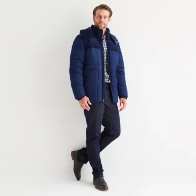 St. John's Bay Mens Hooded Hidden Access Opening Heavyweight Puffer Jacket