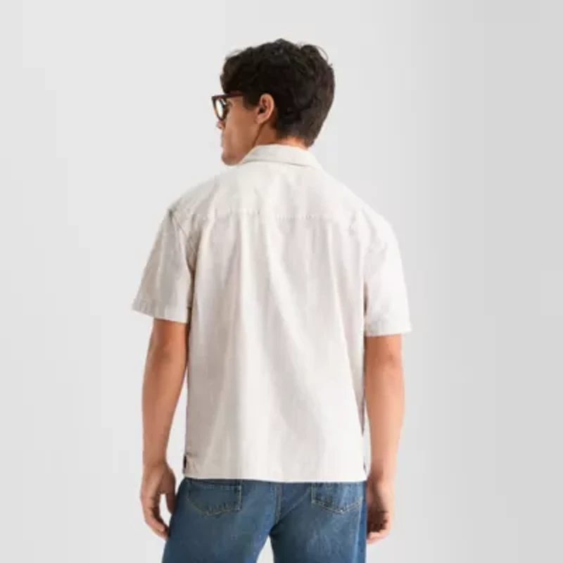 Arizona Mens Short Sleeve Relaxed Fit Button-Down Shirt