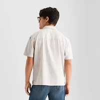 Arizona Mens Short Sleeve Relaxed Fit Button-Down Shirt