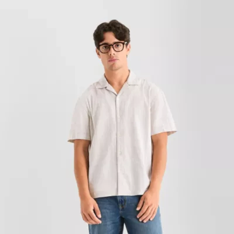 Arizona Mens Short Sleeve Relaxed Fit Button-Down Shirt