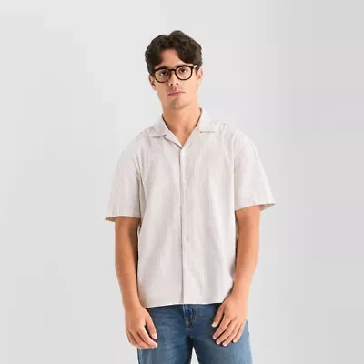 Arizona Mens Short Sleeve Relaxed Fit Button-Down Shirt