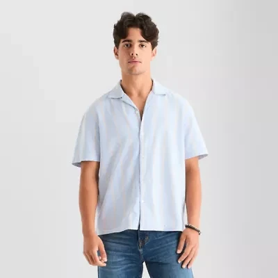 Arizona Mens Short Sleeve Relaxed Fit Button-Down Shirt