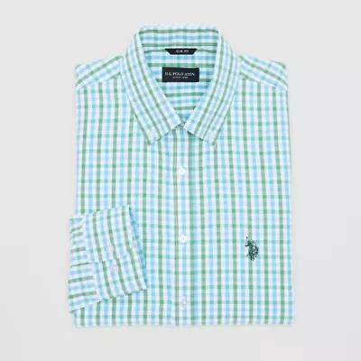 U.S. Polo Assn. Mens Slim Fit Stretch Fabric Long Sleeve Dress Shirt